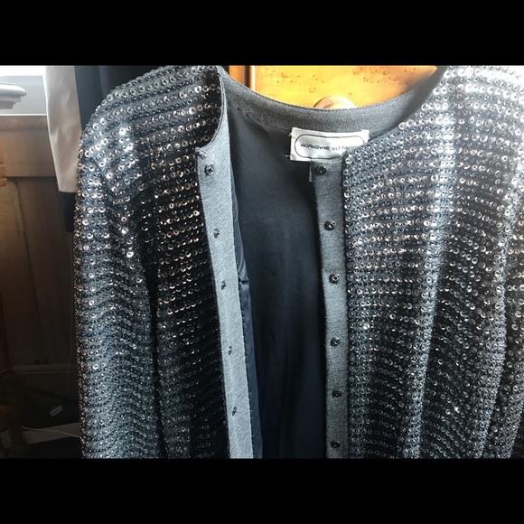 Vintage Adrienne Vittadini Sequin Jacket - Picture 3 of 5